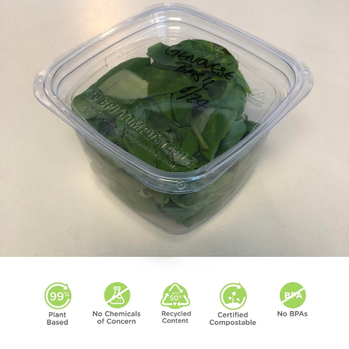 16 oz Compostable Microgreen/Herb Container w/ Lid (75 pack)